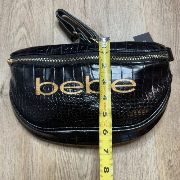 Bebe Womens Josephine Croco Sling Belt Bag Fanny Pack Faux Croc Christmas Nwt - Picture 3 of 4